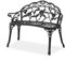Bonnlo Cast Aluminium Garden Bench Outdoor Bench Furniture Patio Bench Seating Park Patio Seat Cast Iron Antique Finish Chair (Black)