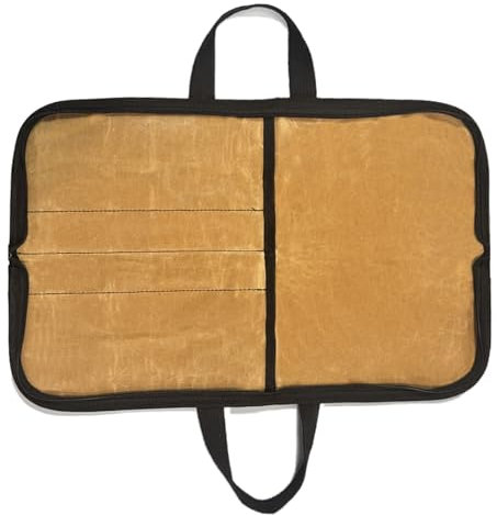 Organizador De Cuchillos De Chef Portátiles: Bolsa De Lona Encerada Enrollable Con Mango, Almacenamiento Compacto | Rollo De Cuchillo Profesional, Bolsa De Herramientas De Cocina Para Viajes, Estuche