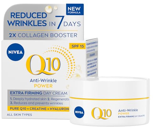 NIVEA Q10 Anti-Wrinkle Power Dagkräm, SPF 15, 50 ml | Ansiktskräm med Q10, kreatin och hyaluronsyra, 2X kollagenbooster, fastare hud på 7 dagar, minskar rynkor