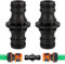 2 Pièces Double Connecteur de Tuyaux Mâles,Raccords pour Tuyau d'arrosage 1/2,Double Mâle Connecteur Accoupleur,pour Rejoignez Le Tube de Tuyaux de Jardin (2, Noir)