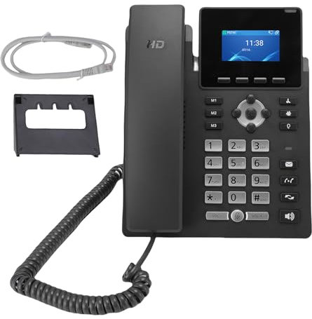 WiFi -IP -Telefon, 3,5 -Zoll -Farbdisplay, 2 Serviceleitungen, 2,4 G und 5G Dual -Band, Dual Port Gigabit Ethernet, USB, RJ9, EHS -Ports und Rauschunterdrückungstechnologie,
