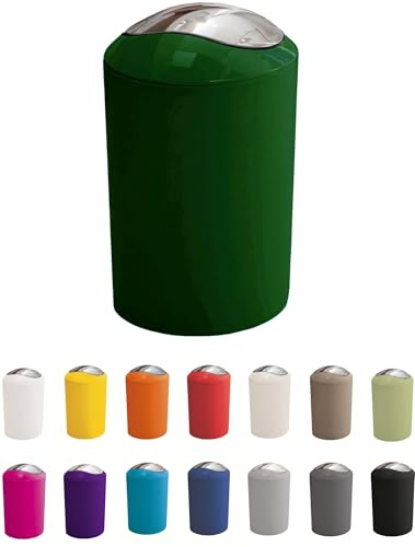 KW Gleam 5Ltr Swing Bin - Compact Bathroom/Kitchen/Waste Bin (Racing Green)