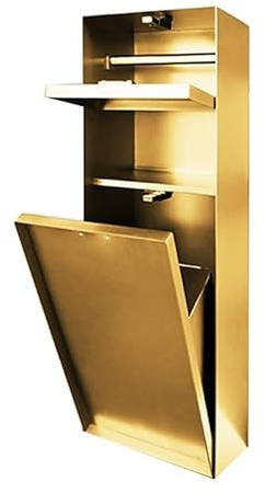 Baodiale Étagère de Rangement encastrée pour Salle de Bain avec Poubelle et Brosse WC en Acier Inoxydable étanche.