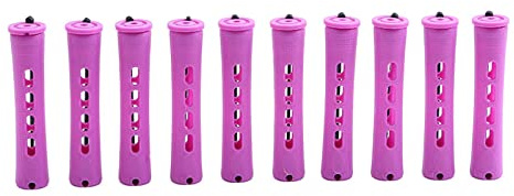 Lot de 10 tiges ondulées froides avec élastiques en caoutchouc et couverture rouge prune