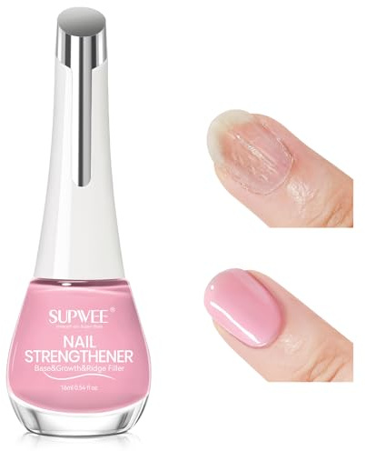SUPWEE Natürlich Nagellack mit Farbe 16ml, Rosa Nagellack Nagelhärter | Nail Polish für Schwache & Brüchige Nägel Oil Based Nail Polish für Nagel Reparatur Nagelpflege