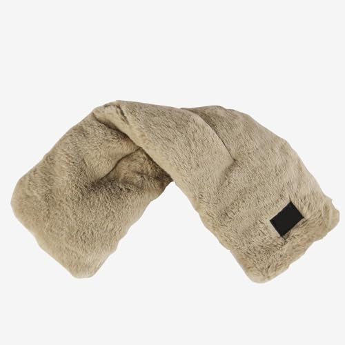 Microwavable Neck Wrap – Fully Heatable & Freezable | Faux Fur Cover with French Lavender Scent | Soothes, Warms & Comforts | Reusable Heat Pack for Pain Relief (Latte)