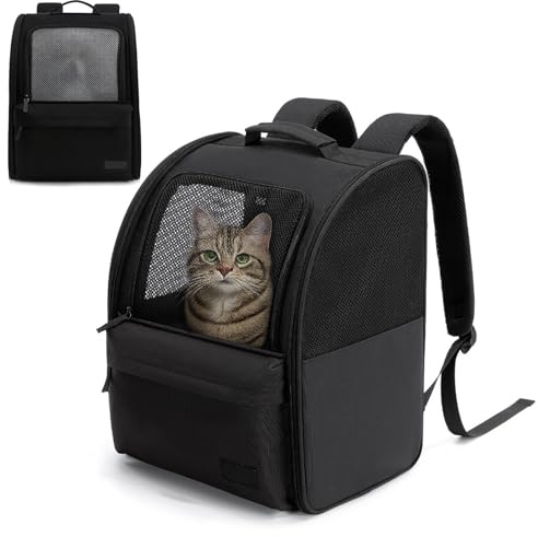 YushengTai Katzen Rucksack, Rucksack für Hunde Bis 7.5 kg, Katzenrucksack mit Fenster, Verschleißfeste Hundetragetasche Oxford Stoff–Für Haustierreisen, Outdoor-Sport