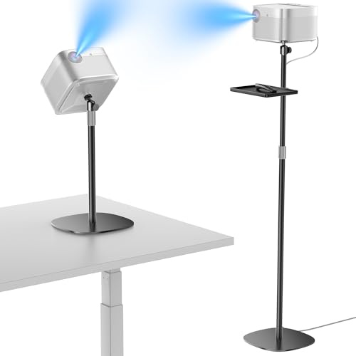 Haweah Beamer Ständer | Höhenverstellbar 40–110 cm, Bodenständer mit 1/4-Zoll-Gewinde & 360° Drehung, kompatibel mit Projektor, Kamera & Webcam für Zuhause und Büro (Schwarz)