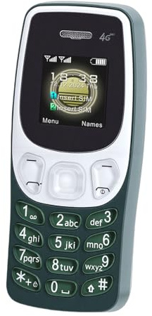 Zunate Téléphone Portable 4G LTE débloqué pour Seniors, Petit Modèle à Grosses Touches avec Fonction SOS, Lecteur MP3 et Double SIM en Veille, Idéal comme Téléphone de Secours ou pour (Green)