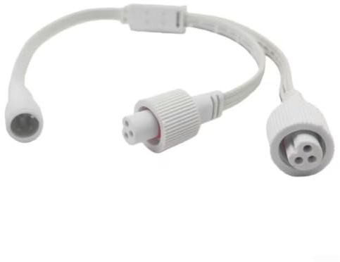Rallonge étanche à 3 broches pour guirlande lumineuse extérieure, câble d'alimentation résistant aux intempéries IP68 avec noyau en cuivre pur pour systèmes série H705 H706 H805 (1 mâle et 2 femelles)