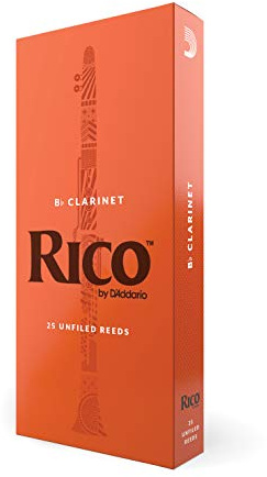 D’Addario Woodwinds - Rico Bb Clarinet Reeds - Reeds for Bb Clarinet - Crafted for Beginners, Students, Educators - Strength 1.5, 25-pack