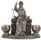 US Lady Justice Kerzenhalter Statue sitzend, Bronze Puder aus