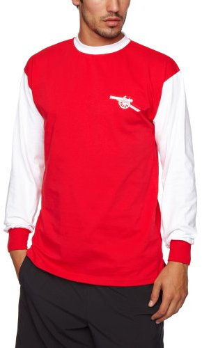 Score Draw Official Retro Arsenal 1971Long Sleeve Men's Retro Football Shirt - Red, X-Large
