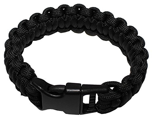 Armband, Paracord schwarz, Clipverschluss, Breite 2,3 cm, Größe M