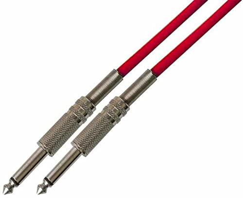 Pulse PLS00147 6.35 mm (1/4 Inches) Mono Jack to Jack Guitar Lead, 5m, Red
