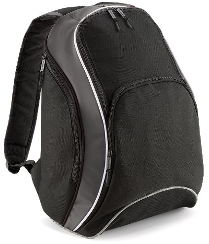 Bag Base Student Leisure Sports Men's/Women's Unisex Teamwear Backpack 21L BG571 Black Grey and White