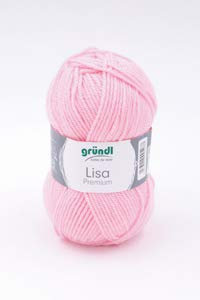 Gründl 5er Packung Wolle LISA Premium uni, 50gr, 100% Polyacryl,Bastelgarn,Strickgarn,Handarbeitswolle (05 rosa)