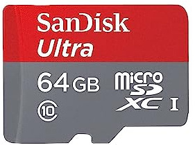 SanDisk MicroSDXC 64 Go Ultra Classe 10 80 Mo/s avec Adaptateur SD