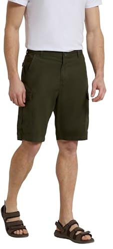 Mountain Warehouse Lakeside Mens Shorts - 100% Durable Twill Cotton Cargo Shorts, Durable Shorts, 6 Pockets - Spring Summer, Walking, Running, Hiking & Camping Khaki Men's W44