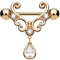 Piercingfaktor Brustpiercing Intimpiercin Brust Nippel Intim Ring Piercing Schild Tribal Vintage Ornament mit Tropfen Kristall in Roségold