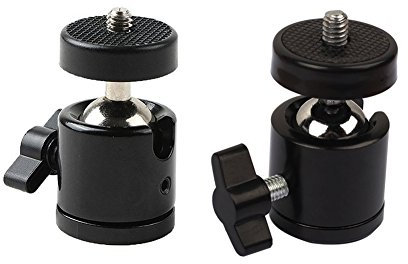 2 Stück Mini Kugelkopf Stativ 360° mit Schraubsockel 0,6 cm für DSLR-Kamera, Camcorder