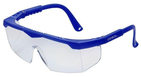 Gebol - Kinder-Schutzbrille Safety Kids, für Kinder, angenehm zu tragen durch leichte Bauweise und einstellbare Bügel, kratzfest, Inhalt: 1 Stück, Universalgröße, Farbe: Blau