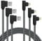 APFEN 3 Pack 10FT/3M [The Most Durable Cable] 90 Degree Charging Cable Extra Long Nylon Braided Certified Cable Compatible with iPhone 12/11/Xs Max/XS/XR/X, 8 7 6 (Black Gray, 10FT)