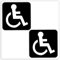 Biomar Labs® 2 Stück Vinyl Behindert Symbol Rollstuhl Aufkleber Autoaufkleber Stickers Auto Moto Motorrad Fahrrad Helm Fenster Tuning B 3