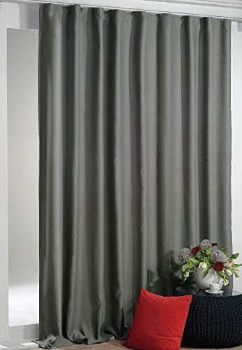 Cortina opaca con cinta fruncidora Shadow 270 x 245 cm (ancho x largo), en antracita, extra ancha Blackout en muchas variaciones
