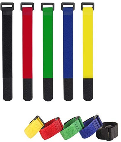 10 Stück Klett-Kabelbinder 20cm/30cm wiederverwendbare, Kabelbinder mit Klett Selbstklebend, 5 Farben, universell einsetzbar für elektrische Produkte, medizinische Geräte, Ladekabel, Verbindungskabel