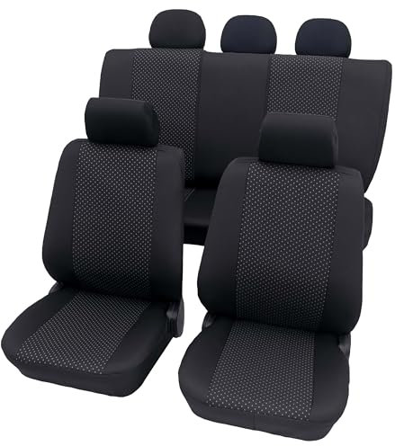 PETEX Auto Sitzbezüge Universal Komplett Set 11-teilig - Usedom grau, Eco Class mit SAB 1 Vario