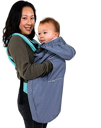 JAN & JUL Wasserdichter Cozy-Dry Baby-Regenschutz, atmungsaktive Babytrage, universelle Passform (Heather Grey)