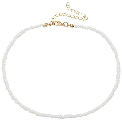 1stück Einlagige Damen Halskette Elegante Reisperlenkette Weiß Modischer Schmuck Für Strandpartys Hochzeiten Und Besondere Anlässe Kreatives Design Für Frauen Und Mädchen