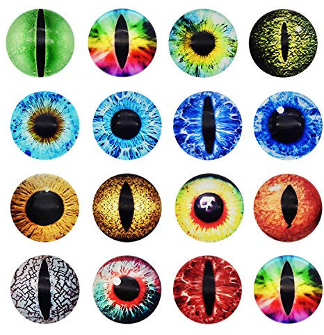 Julie Wang 12MM 60 pièces Dragon yeux verre Cabochon yeux pour poupée d'argile faisant des Sculptures accessoires artisanat bricolage résultats fabrication de bijoux