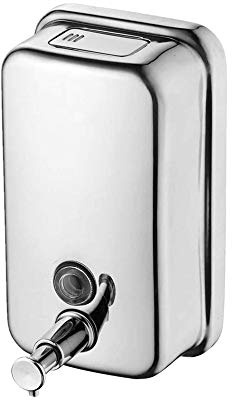 Jinho 1000ml-36oZ Edelstahl Manueller Wandseifenspender, Kommerzieller Seifenspender für Badezimmer, Küche, Marktplatz, Hotel, Restaurant (Silber)