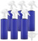 ZEOABSY Pack of 6 Empty 250ml Blue Refillable Spray Bottles, 150 ml Plastic Misting Bottles Trigger Sprayer for Cleaning, Gardening, Travel Beauty, Barber Shop Essential + 1 x Funnel