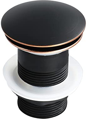 MMBBOD Bonde de Lavabo Système de vidage Pop-up Bonde de Vidage sans Trop-Plein Universel Bonde d'écoulement pour Lavabo en Cuivre (Blanco : Orb)