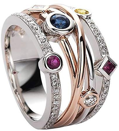 KMKM Silberring Breit Mit struktur Vintage Geschwärzt Mit stein Saphir Blau Golden Ring Silber 925 Verstellbar Damenringe Damen Schmuck
