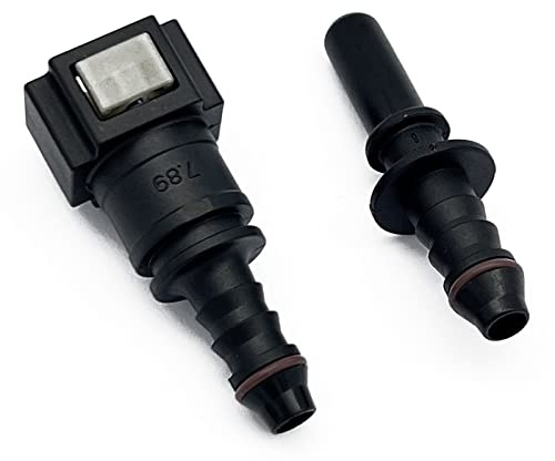 KRD PERFORMANCE 3/8(9.49mm) SAE to 1/2(12.5mm) Barb Straight for 3/8(10mm) ID Nylon Fuel Line Hose Quick Release Connector