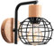 LIGKIN Applique Murale Industrielles, E27 Bois Cage en Métal Vintage Wall Decoration, Luminaire Interieur Rétro Lampe pour Salon Salle à Manger Couloir, 13,5cm Noir