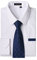 HISDERN Camisa Hombre Blanco Manga Larga Formal Camisas y Corbata Elegante Camisa de Vestir de Negocios Boda con Bolsillo Regular Fit L