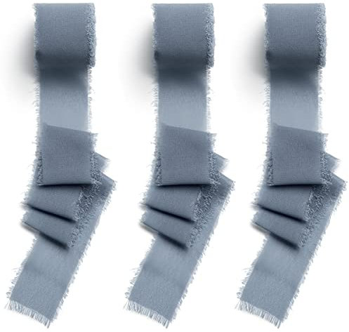 CHUQING Grau Geschenkband 38mm x 6,3Meters Schleifenband Dekoband Stoffband Chiffonband für Geschenk, Basteln, Nähprojekte, Haarschleifen, Brautstrauß, Hochzeits