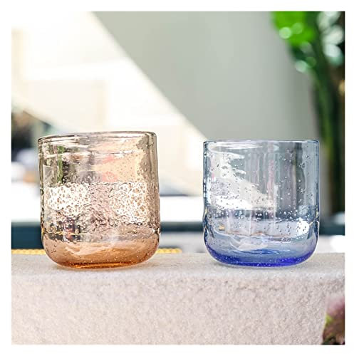 luckxuan Verres/Verre à Eau 2 PCS Glass Couple Couple Couple Eau Tasse d'eau 350ml à la Main Jus de jus de la Main Lunettes de Cocktail de Lait de Cocktail Exquisite Tasse for Amis Verres Tumbler