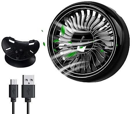 ZORQ Tragbarer Ventilator fürs Auto,Tragbarer Autoventilator - RGB-Mini-Lüfter, drehbar, drei Windgeschwindigkeiten, drei Windgeschwindigkeiten, für Schlafzimmer und Auto