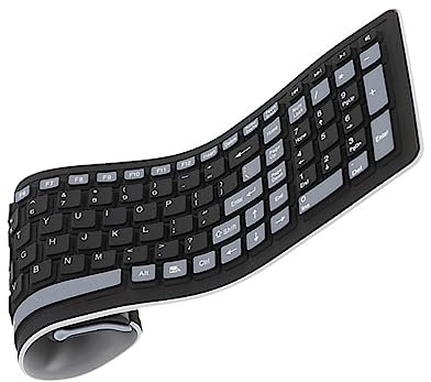 Hemobllo 2.4g Clavier sans Fil Touches Ghz Étanche pour Pc Et Système Exploitation Flexible Pliable sans Batterie