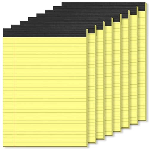 PINJINGPRO Gelbe Notizblöcke, 8,5 x 11 cm, Gelb, 30 Blatt/60 Seiten, schmal, liniert, doppelseitig, Recyclingpapier, Schreibblöcke, 8,5 x 11 cm, für Zuhause, Schule, Büro, Studenten und Geschäft, 8