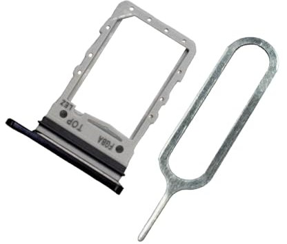 MMOBIEL Double Support de Fente de Carte SIM de Remplacement Compatible avec Samsung Galaxy Z Flip4 5G - Inclus. Joint en Caoutchouc et Sim Pin - Noir