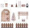 HNLMZ Wichteltür Weihnachten Set,Weihnachten Zubehör Weihnachtswichtel Tür Set,Weihnachtswichtel Tür Holz,Weihnachten Weihnachtswichtel Tür Ornament