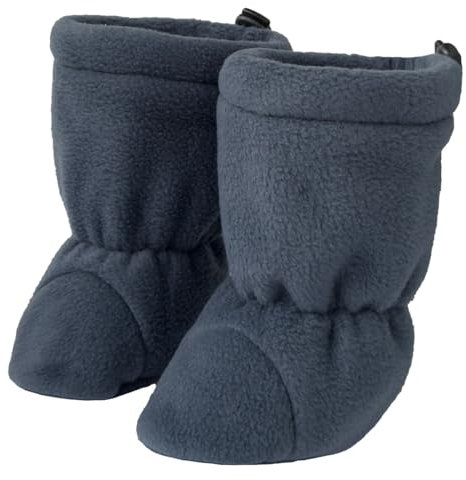 Hoppediz Baby Booties aus Fleece, warme Baby Winterschuhe 0-6 Monate, ocean 14-17