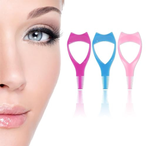 ZKSXOA 3-in-1 Eyelash Tool Set: 3PCS Eyelash Brush, Mascara Shield, Applicator & Comb Separator for Upper & Lower Lashes